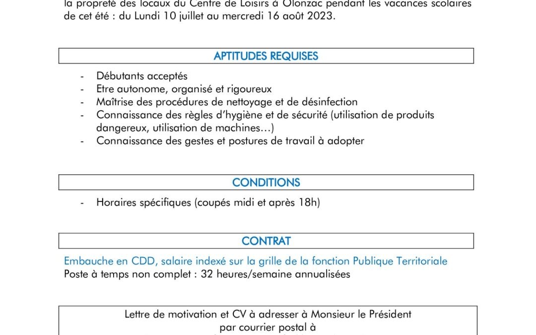 LA COMCOM RECRUTE
